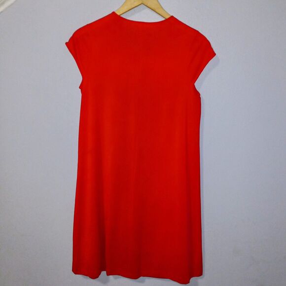 Shadowline Small Cap Sleeve Gown-Bright Red-100% Nylon-Vintage-Lace-USA Made - Picture 6 of 8